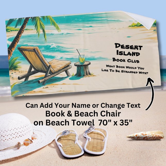 Add Name Text,  Desert Island Book Club Strandtuch (Von Creator hochgeladen)