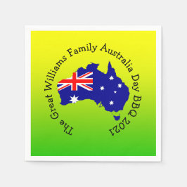 Add Name Year Australia Day GRILLEN Cocktail Serviette