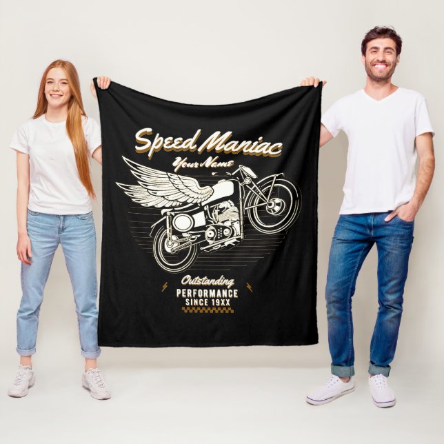Add Name Year Speed Maniac Herausragende Performan Fleecedecke (Beispiel)