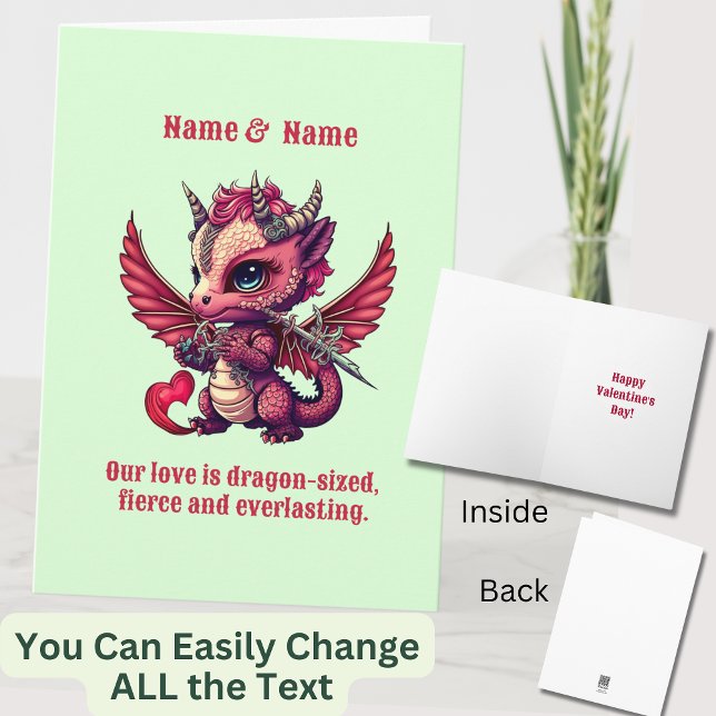 Add Names Quote, Red Dragon Valentines Day  Karte (Von Creator hochgeladen)