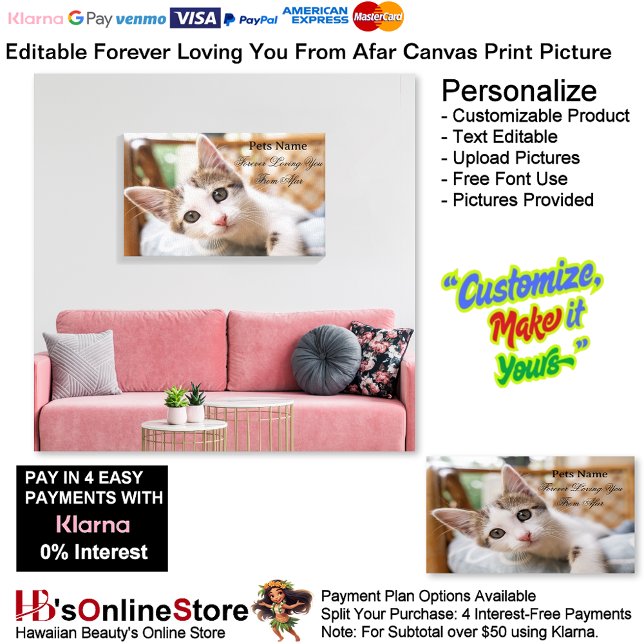 Add Pets Name Forever Loving You From Afar Picture Leinwanddruck (Add Pet Name Forever Loving You From Afar Memorial Canvas Print picture.)