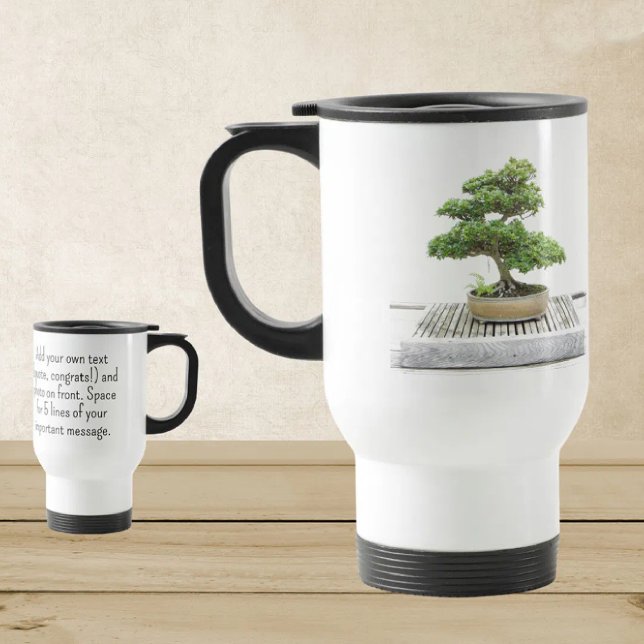 Add Photo Bonsai Tree 15oz Family Gift Keepsake Reisebecher (Von Creator hochgeladen)