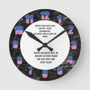 ADD PHOTO-CREATE YOUR OWN  ROUND CLOCK RUNDE WANDUHR