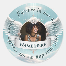 Add Photo Custom Memorial Runder Aufkleber
