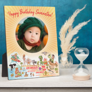 Add Photo & Edit Text Southern Cal Cartoon Fotoplatte