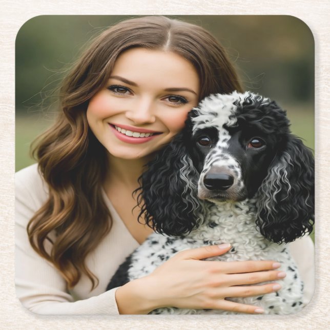 Add Poddle Photo Personalize Customize Rechteckiger Pappuntersetzer (Vorderseite)