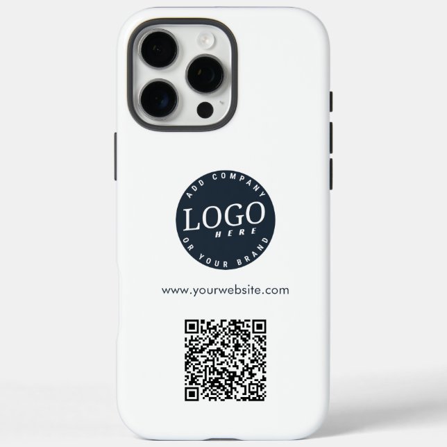 Add QR Code Business Logo and Website Modern Case-Mate iPhone Hülle (Rückseite)