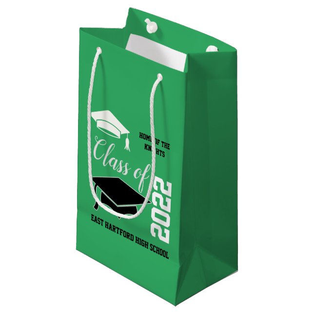 Add School Green Abschluss Kleine Geschenktüte (Vorderseite Schrägansicht)