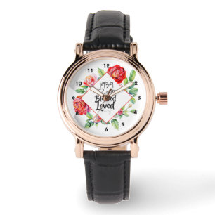 ADD Year Geboren AGE Geburtstagsgeschenk für Rose Armbanduhr