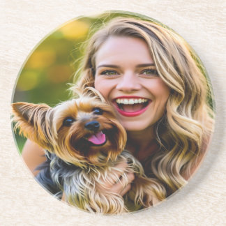 Add Yorkshire Terrier Photo Personalize Getränkeuntersetzer