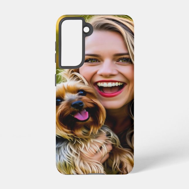 Add Yorkshire Terrier Photo Personalize Samsung Galaxy Hülle (Rückseite)