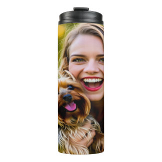 Add Yorkshire Terrier Photo Personalize Thermosbecher