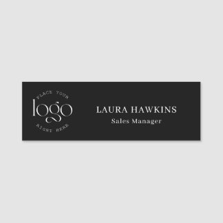 Add You Logo Custom Business Black Name Tag Namensschild