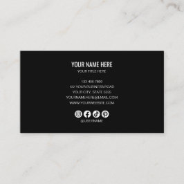 Add your custom logo circle professional black visitenkarte