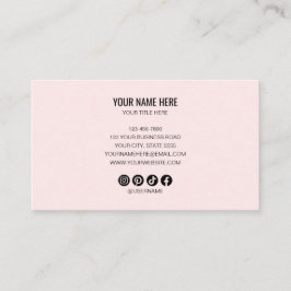 Add your custom logo circle professional Pink Visitenkarte