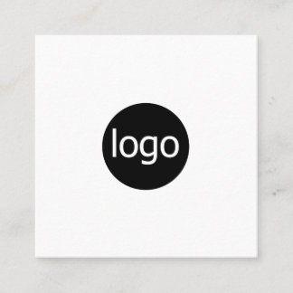 Add your custom logo circle professional white squ quadratische visitenkarte