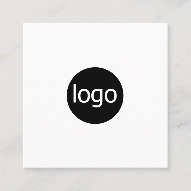 Add your custom logo circle professional white squ quadratische visitenkarte (Vorderseite)
