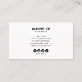 Add your custom logo circle professional White Visitenkarte