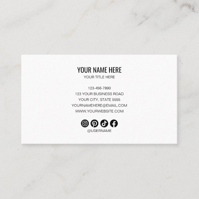 Add your custom logo circle professional White Visitenkarte (Vorderseite)