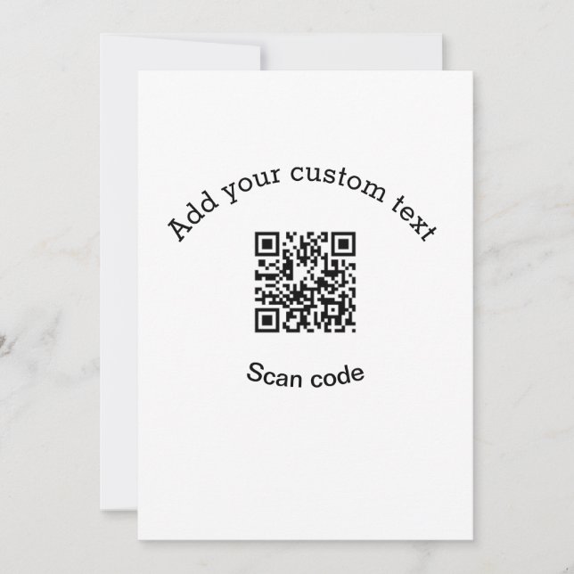 Add your custom text scan QR code business  Einladung (Vorderseite)
