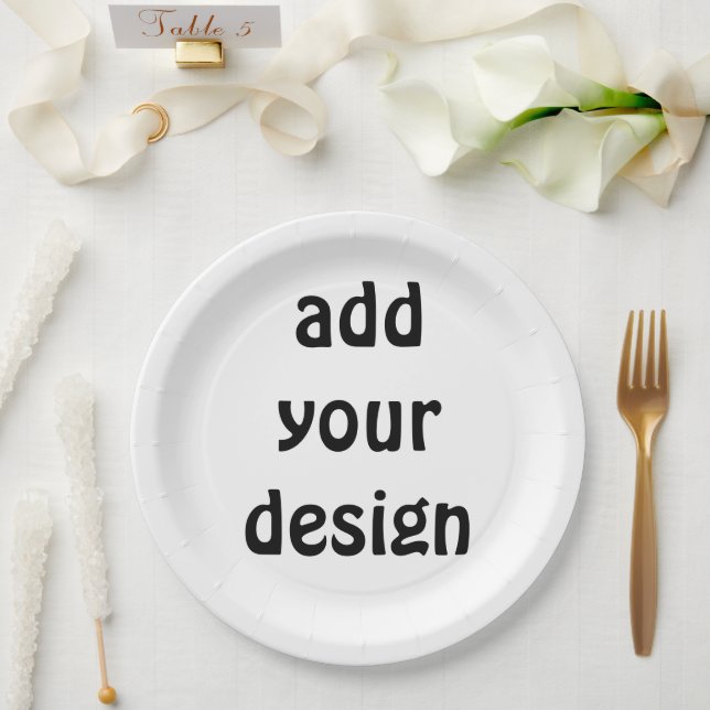 Add Your Design Pappteller (Hochzeit)