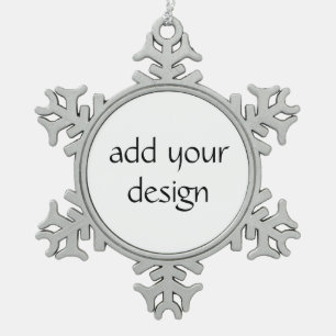 Add Your Design Schneeflocken Zinn-Ornament