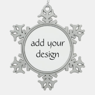 Add Your Design Schneeflocken Zinn-Ornament