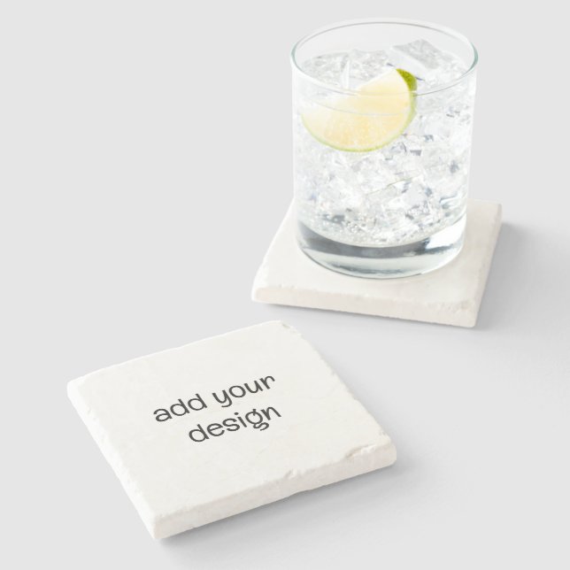 Add Your Design Steinuntersetzer (Seitenansicht)