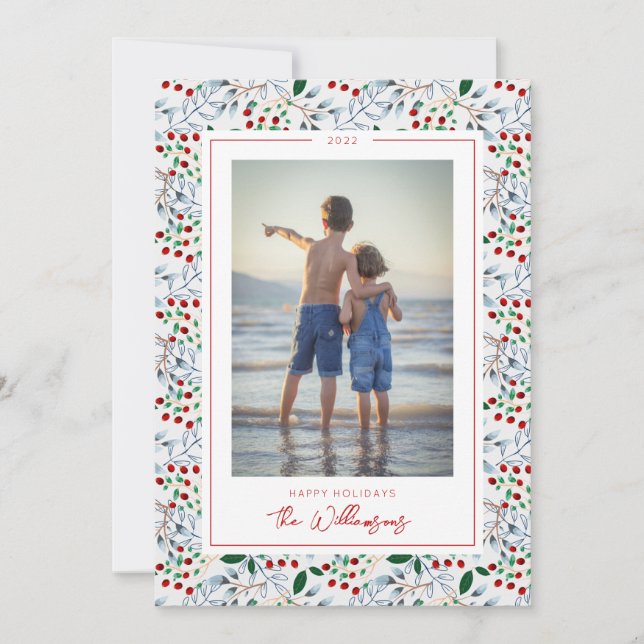 ADD YOUR FOTO Happy Holidays Einladung (Vorderseite)