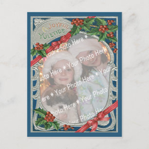 Add-Your-Foto von Christmas Vintage Joyful Yuletid Feiertagspostkarte