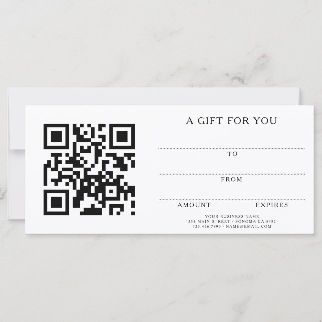 Add Your Logo Beauty Gift For You Certificate QR (Rückseite)