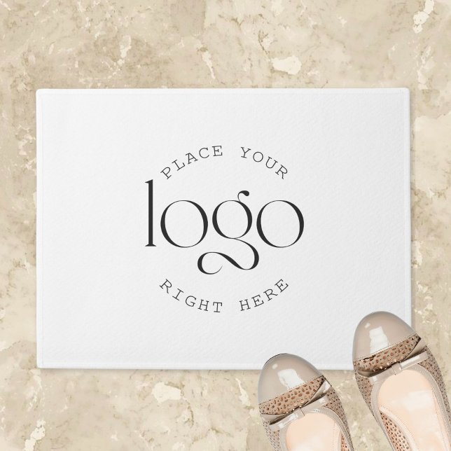 Add Your Logo Custom Business Promotional White Fußmatte (add your custom business logo doormat)