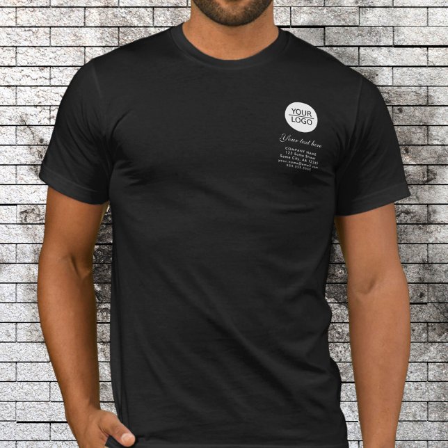 Add your Logo Custom Text Promotion Black T-Shirt (Von Creator hochgeladen)