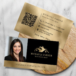 Add Your Logo Photo Luxury Real Estate Agent  Visitenkarte