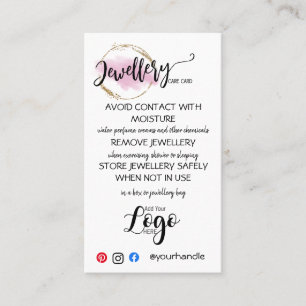 ADD YOUR LOGO Schmuck PFLEGEKARTEN Kleinunternehme Visitenkarte