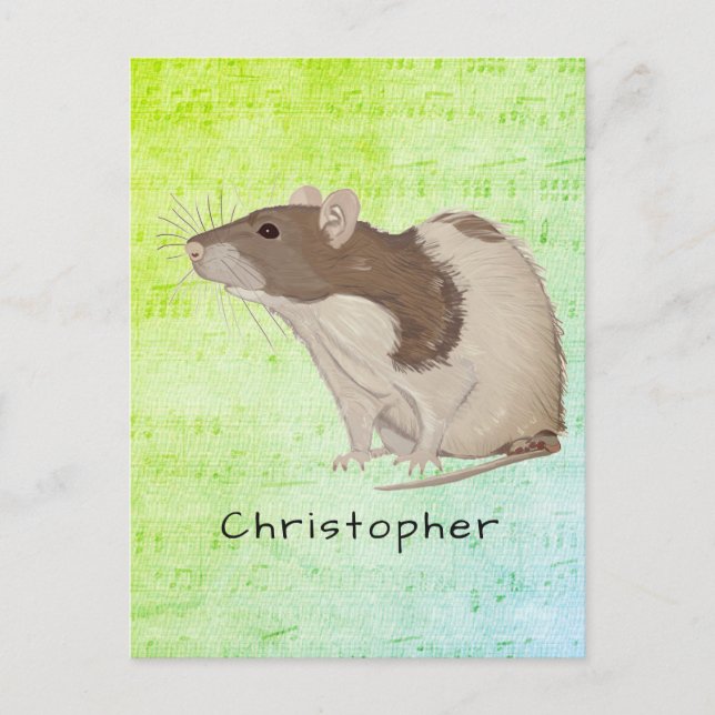 Add Your Name Rat Design Postkarte (Vorderseite)