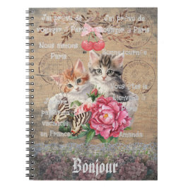 Add your name rustic grunge artwork French words Notizblock