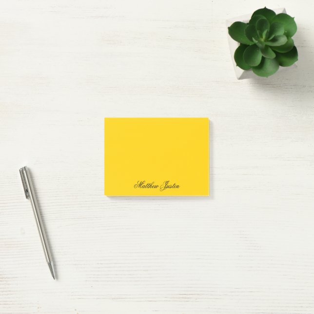 Add Your Name to Custom Canary Yellow Notes Post-it Klebezettel (Büro)