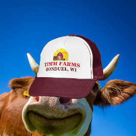 Add Your Name to Red Barn Big Sun Sky Farmer's Hat Truckerkappe