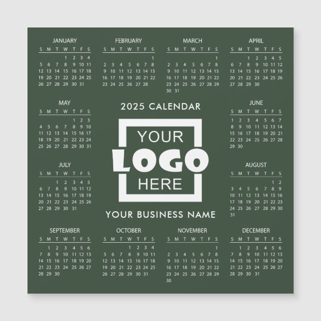 Add your own business logo 2025 Calendar | Magnet (Vorderseite)