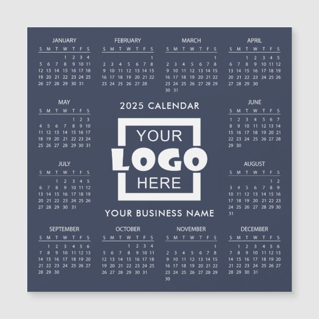 Add your own business logo 2025 Calendar | Magnet (Vorderseite)