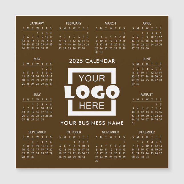Add your own business logo 2025 Calendar | Magnet (Vorderseite)