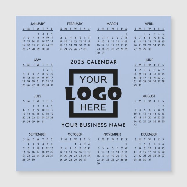 Add your own business logo 2025 Calendar | Magnet (Vorderseite)