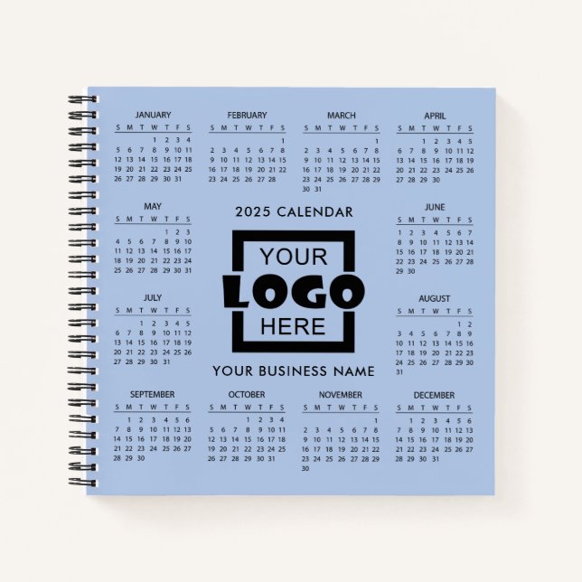 Add your own Business Logo 2025 Calendar Notebook Notizbuch (Vorderseite)