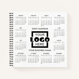 Add your own Business Logo 2025 Calendar Notebook Notizbuch