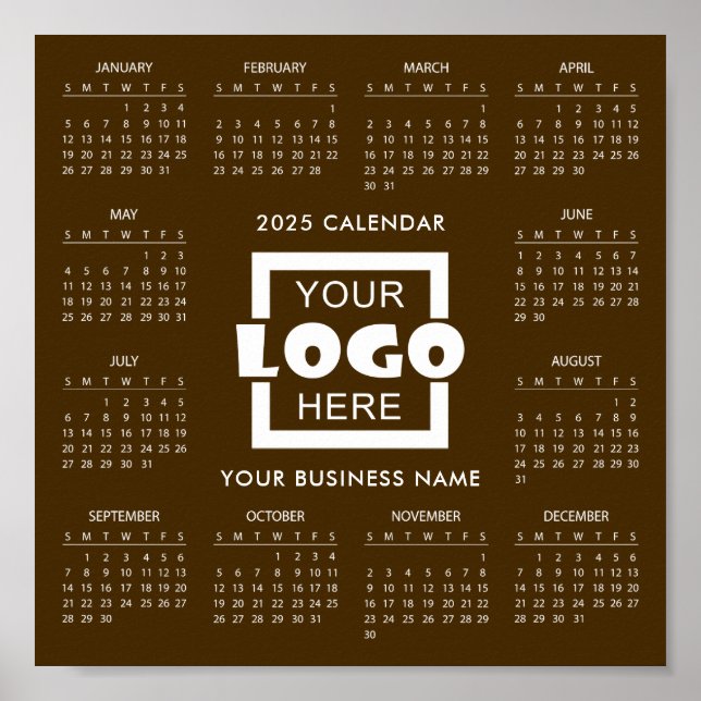 Add your own business logo 2025 Calendar Poster (Vorne)