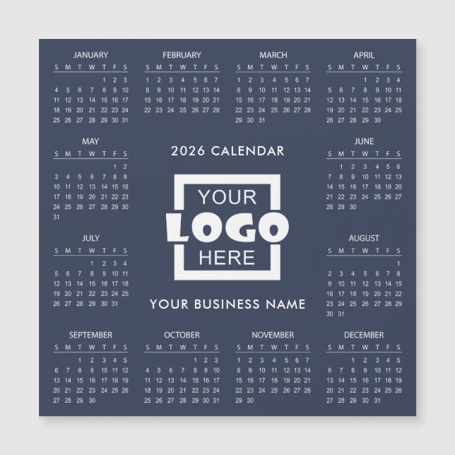 Add Your Own Business Logo 2026 Calendar | Magnet (Vorderseite)
