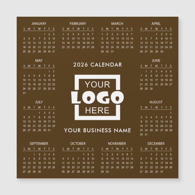 Add Your Own Business Logo 2026 Calendar | Magnet (Vorderseite)