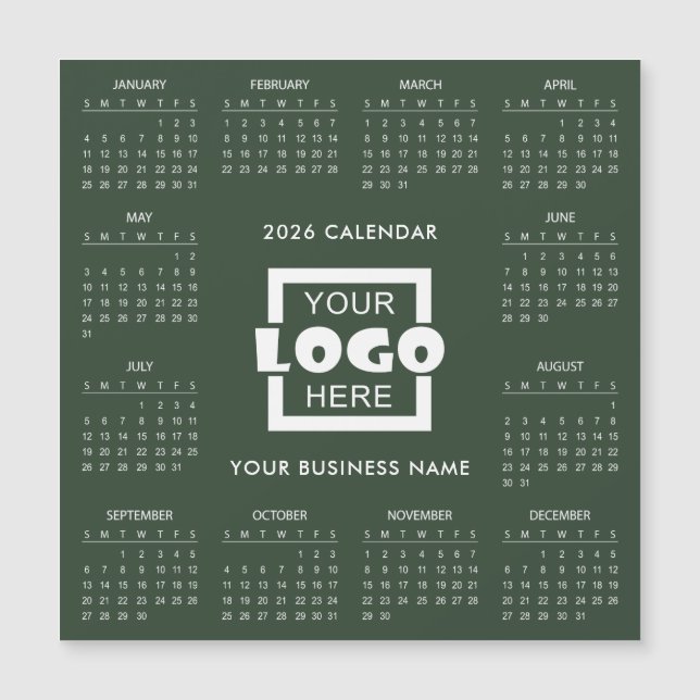 Add Your Own Business Logo 2026 Calendar | Magnet (Vorderseite)