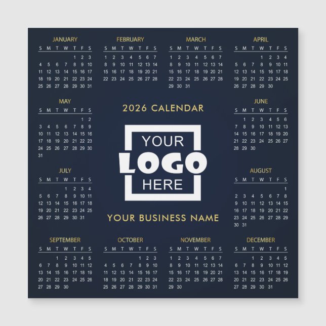 Add Your Own Business Logo 2026 Calendar | Magnet (Vorderseite)